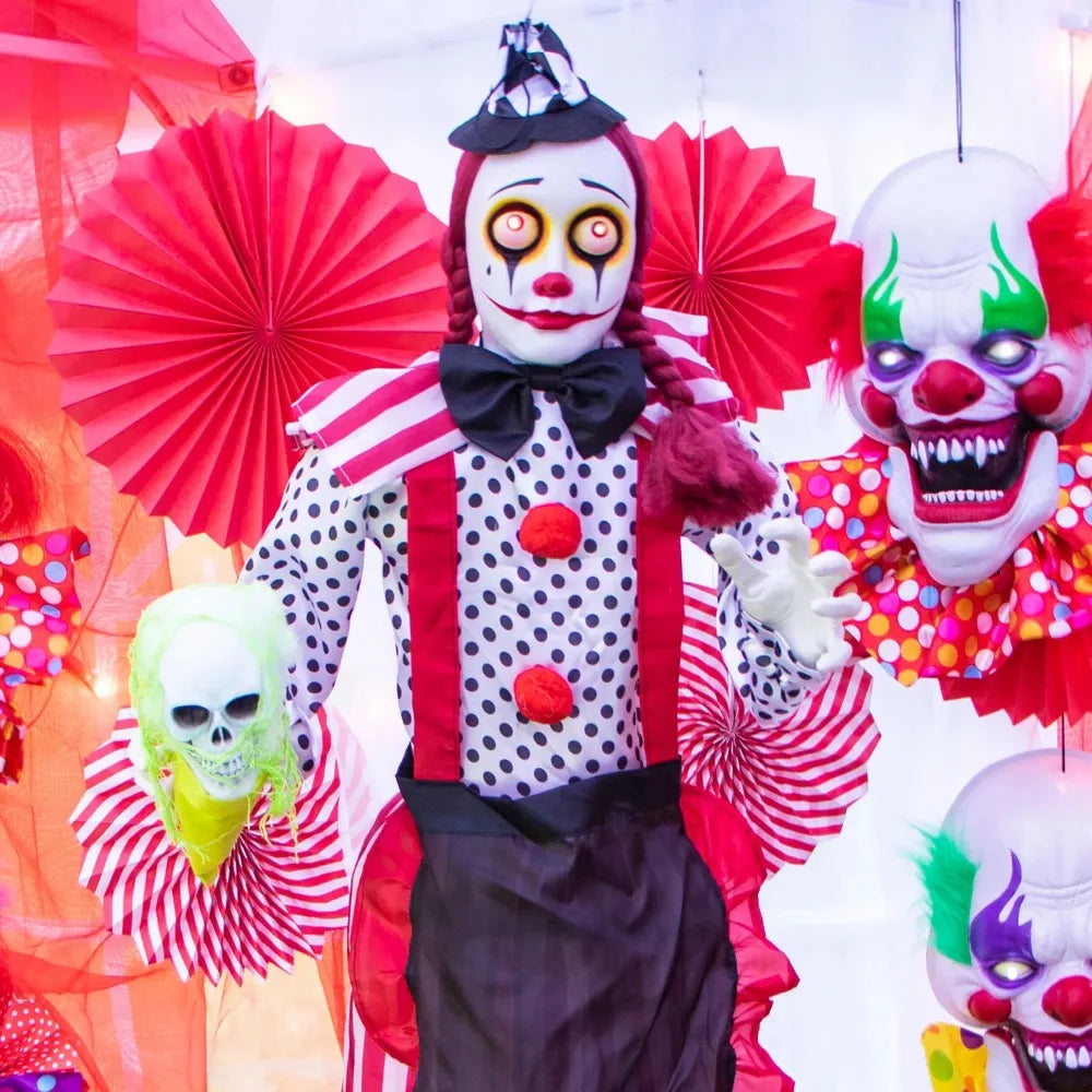 5.4-Ft. Standing Clown Halloween Prop
