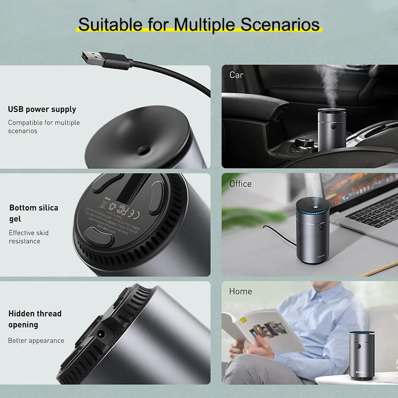 Car Diffuser Humidifier Auto Air Purifier Aromo