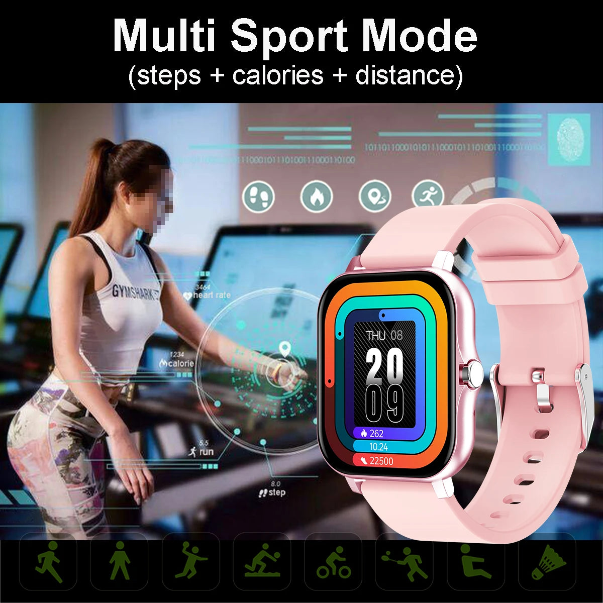 Smartwatch Touch Dial Call MusicS Fitness Tracker