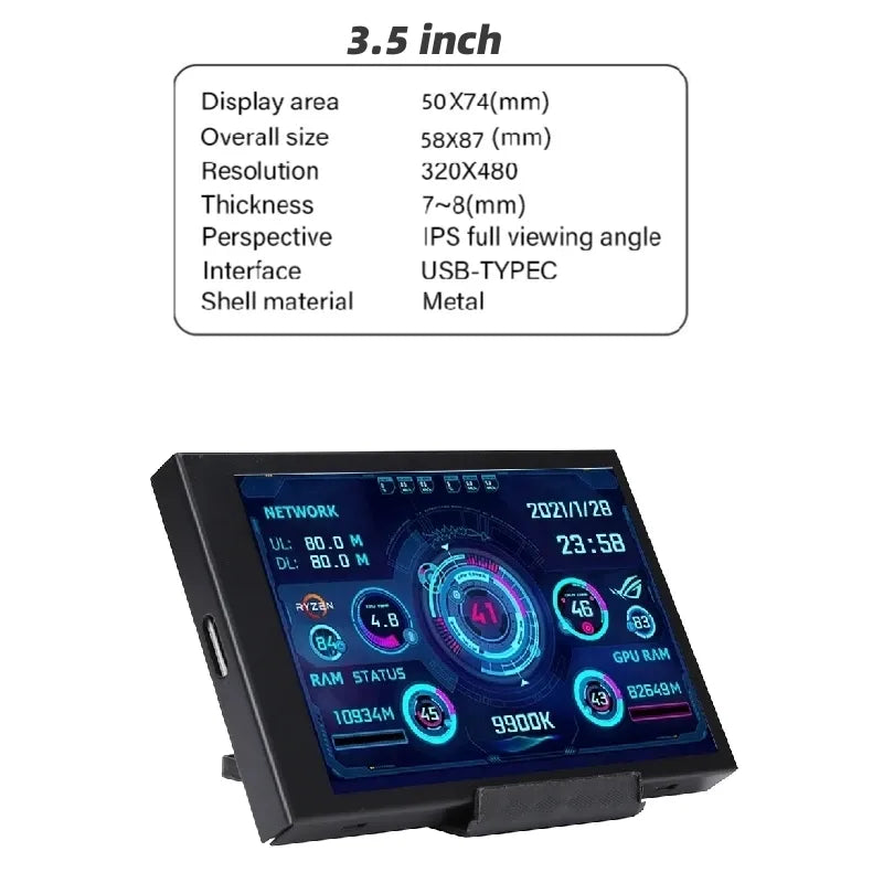 3.5 Inch IPS TYPE-C Secondary Screen Computer