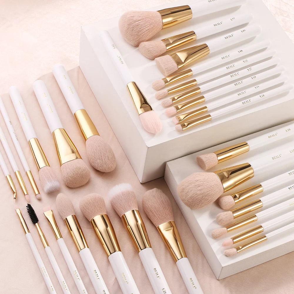 White Gold Makeup Brushes