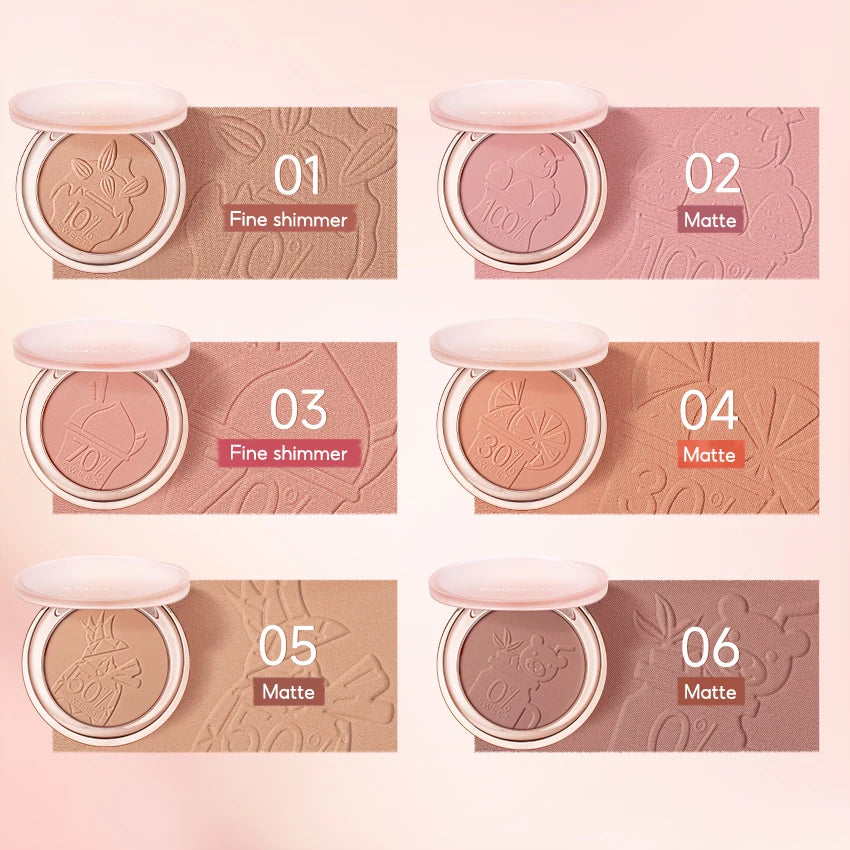 6 Colors Sweet Face Blush Palette Velvet Matte