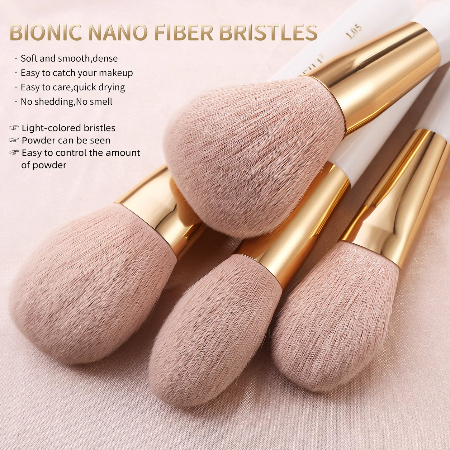 White Gold Makeup Brushes