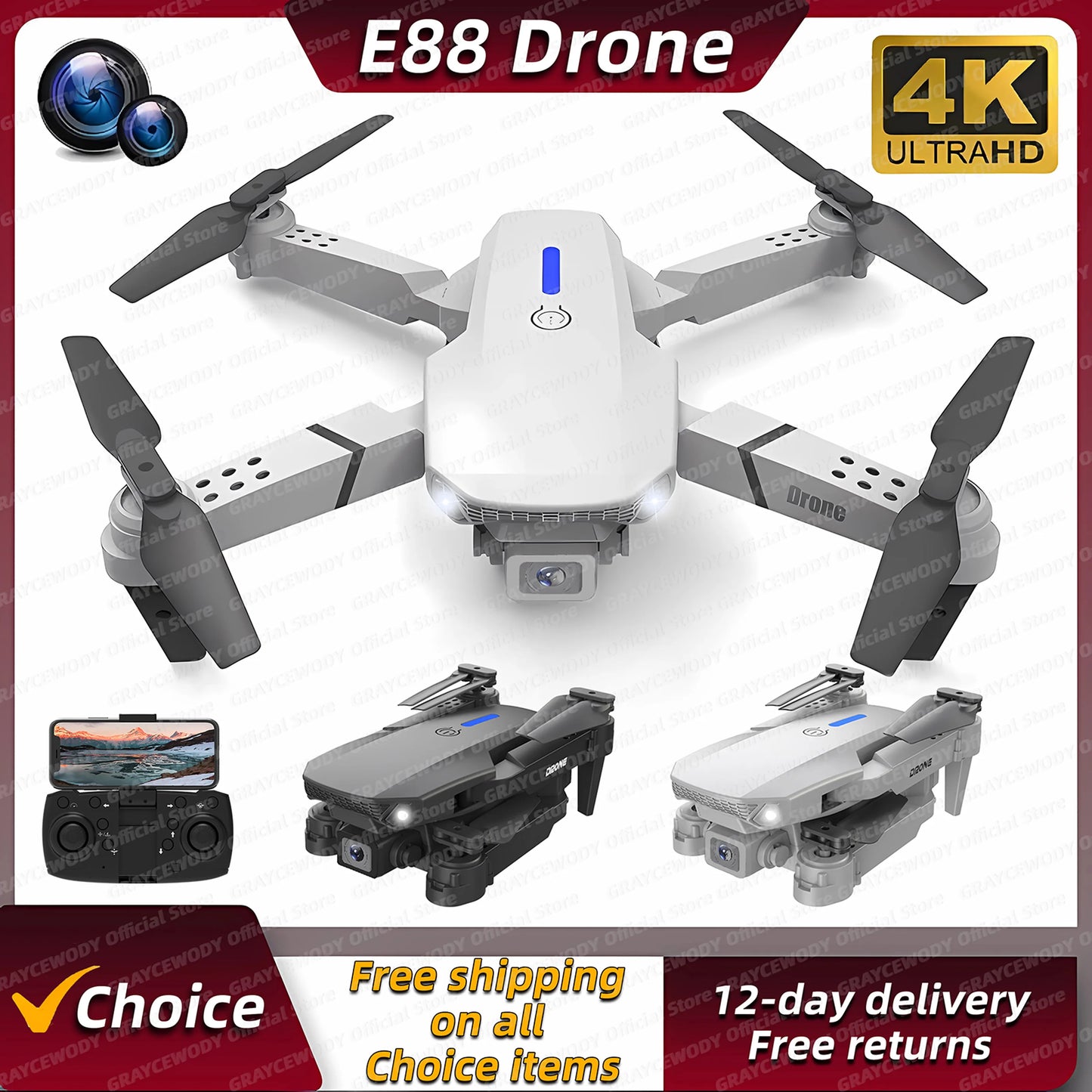 RC Drone 4K Professinal With 1080P